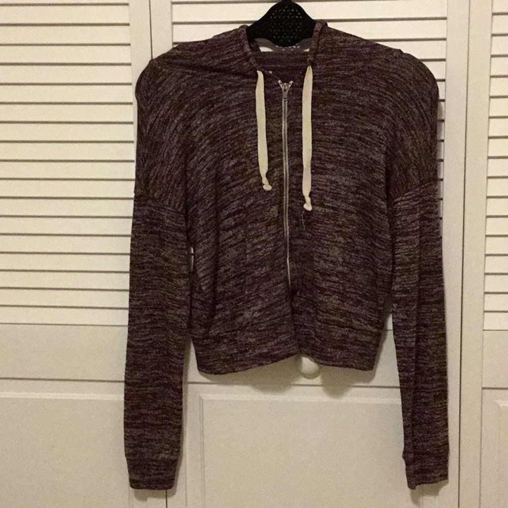 Cropped American eagle zip up